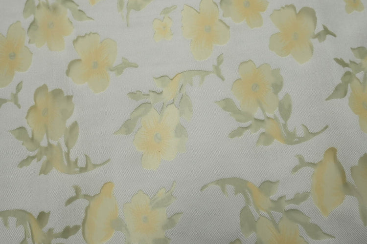 Chiffon Pansy Window Cotton/Nylon Twill - Gold/Pale Goldenrod