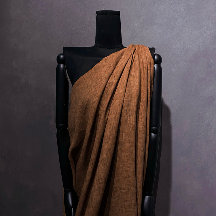 Mottled Dye Linen Cotton Blend - Chocolate / Sienna