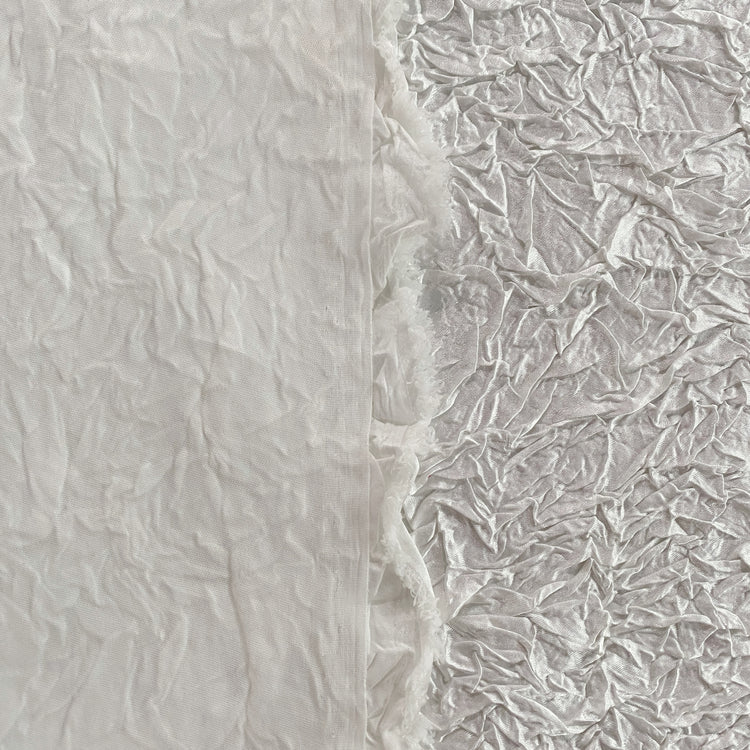Satin Plisse - Bonded - White