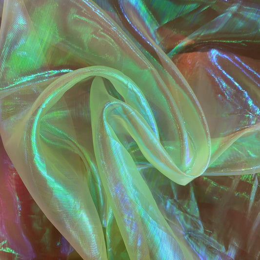 Holographic Organza - Lime