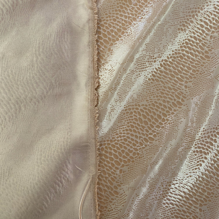 Reptile Foil Shimmer Satin - Sand
