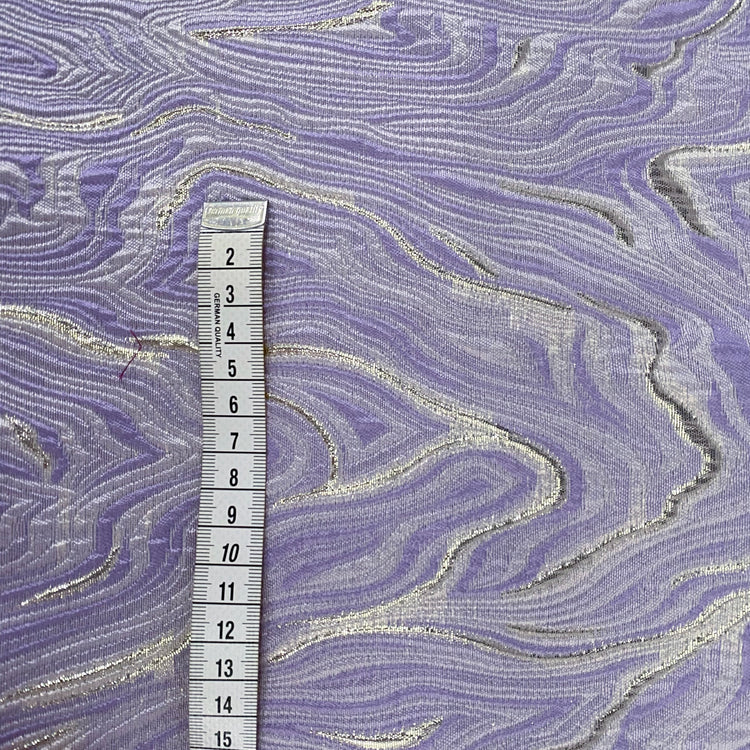 Contour Wave Brocade -  Pale Purple/Silver Metallic