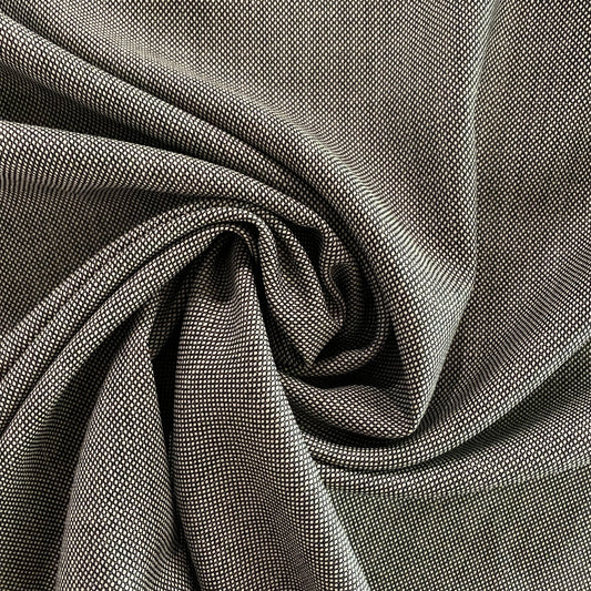 Australian Merino Worsted Wool Gabardine - Birdseye - Black / White
