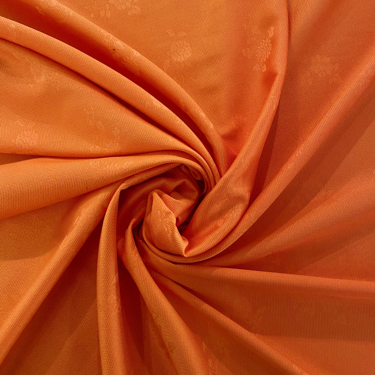 Rose Dobby Motif -  Duck Basket Weave - Orange