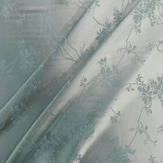 Satin Orchid Damask - Pale Turquoise