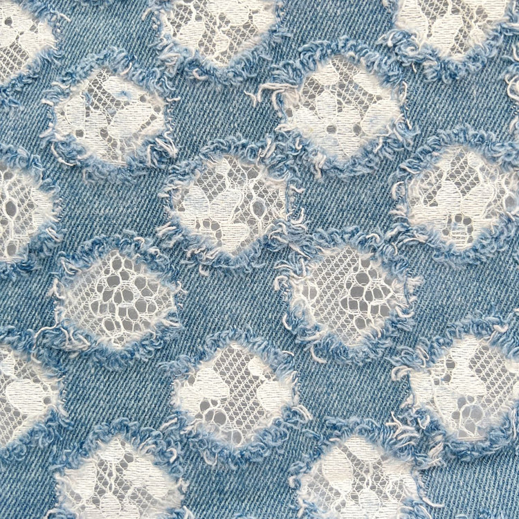 Lace Window Denim - Light Sky Blue