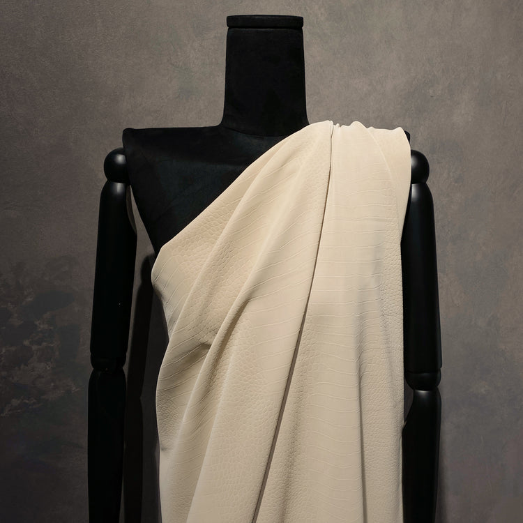 Embossed Reptile Nappa Faux Leather - Beige