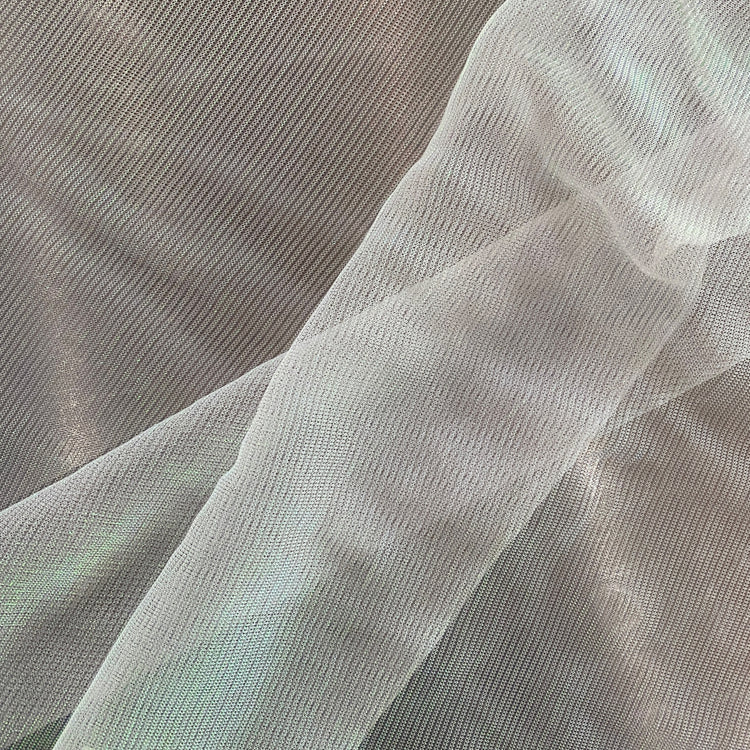 Chainmail Raschel Mesh Knit - White / Holographic