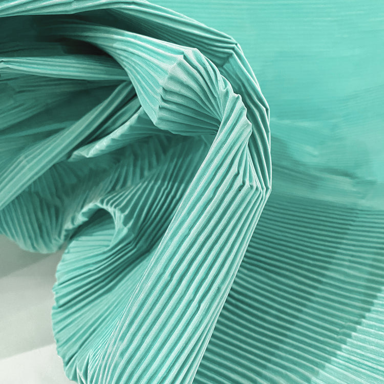 Accordion-Pleated Taffeta - Turquoise