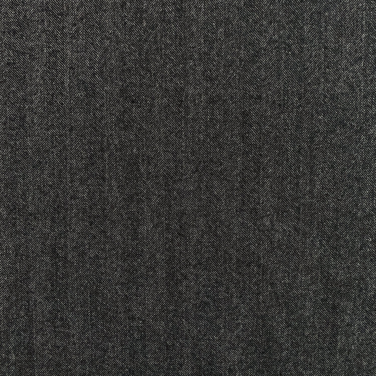 Australian Merino Brushed Wool Flannel - Herringbone - Dark Grey