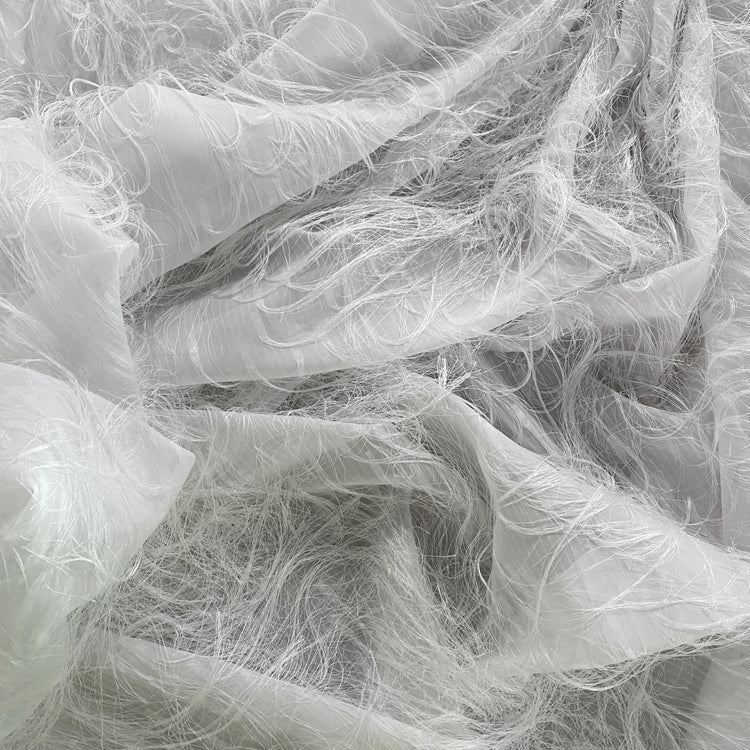 Long Tasseled Dobby Weave - White