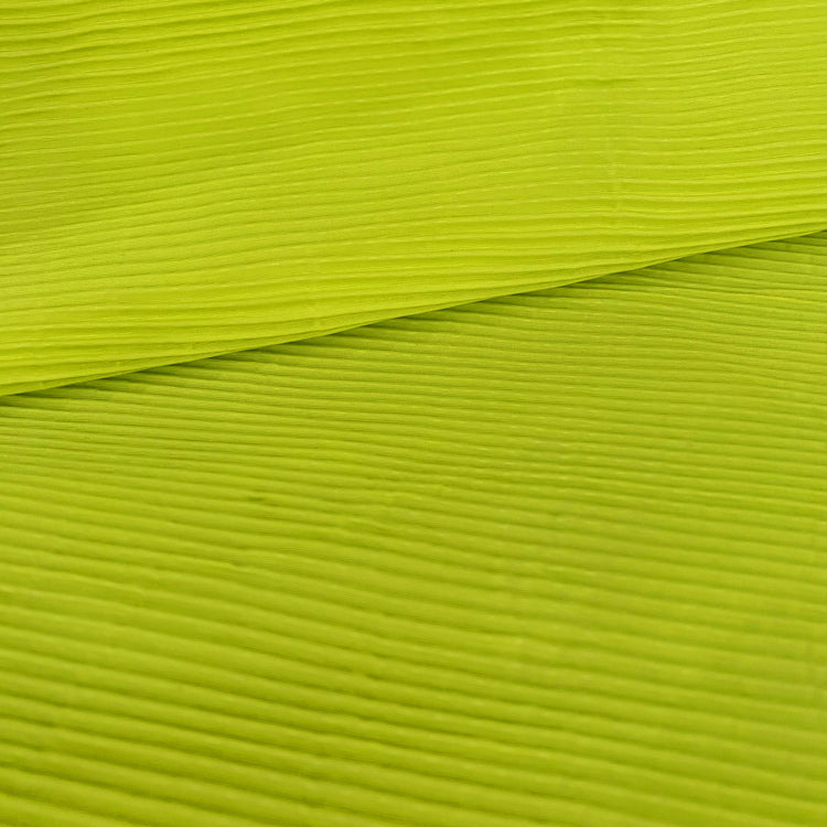 Accordion-Pleated Taffeta - Green Yellow