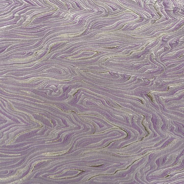 Contour Wave Brocade -  Lilac/Silver Metallic