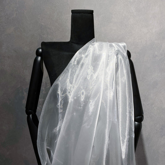 Metallic Organza - White