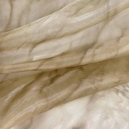 Iridescent Stained Organza - Antique White/Tan