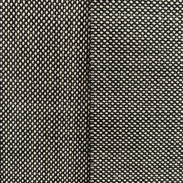 Australian Merino Worsted Wool Gabardine - Birdseye - Black / White