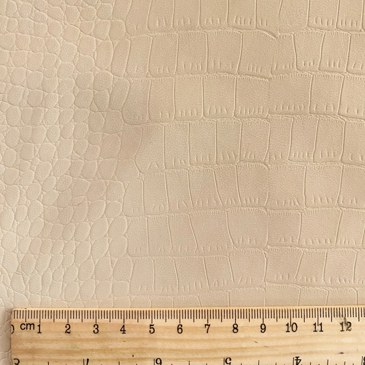 Embossed Reptile Nappa Faux Leather - Beige