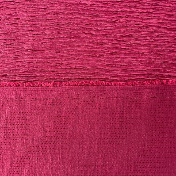 Smocked Bark Double Knit - Rose Red