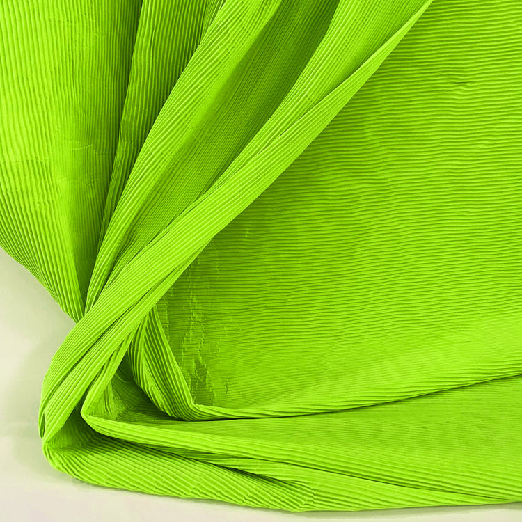 Accordion-Pleated Taffeta - Lawn Green