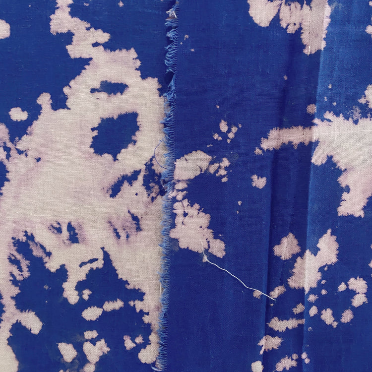 Pigmented Tie Dye Linen Poplin - Blue / White