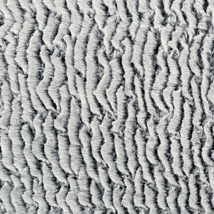 Ripple Striped Faux Fur - White/Black