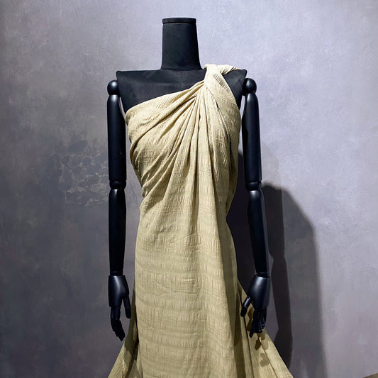 Ruche Striped Seersucker - Olive / Khaki