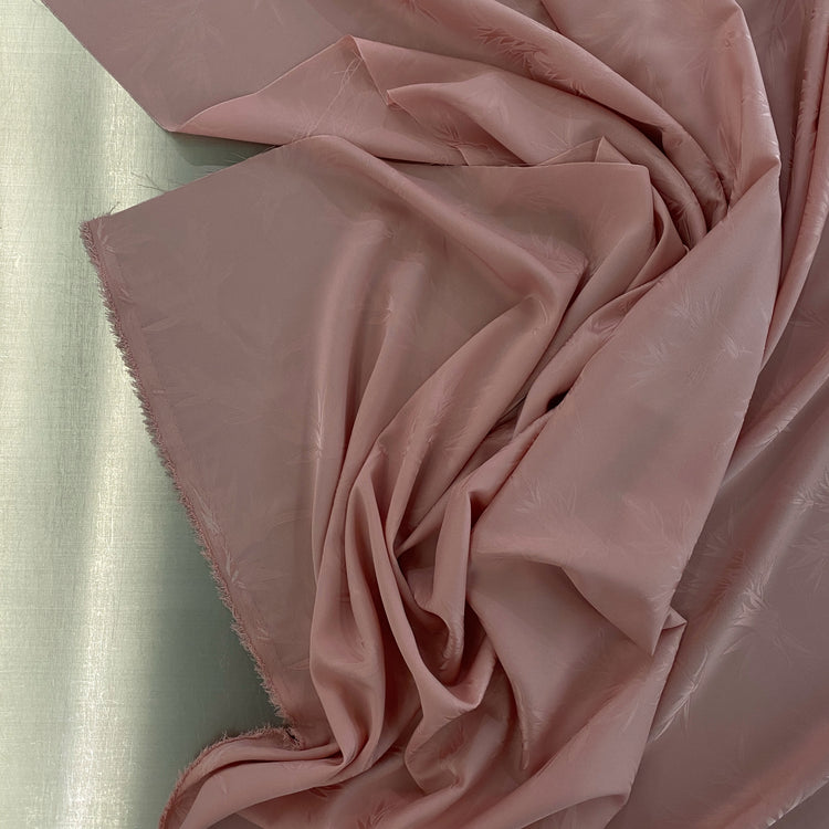 Bamboo Flora Damask - Silk Embroidered - Pastel Peach