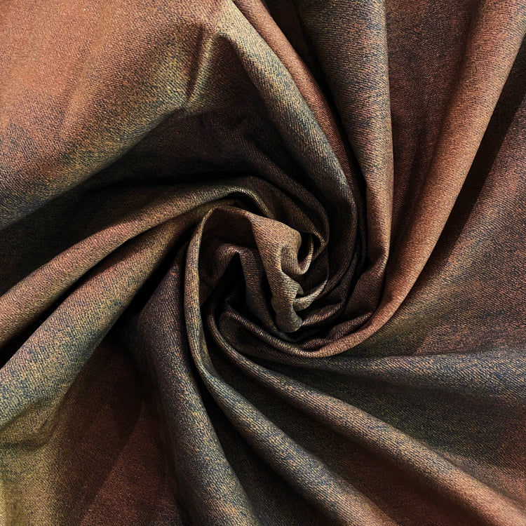 Vintage Fade Print Denim - Saddle Brown / Dark Brown