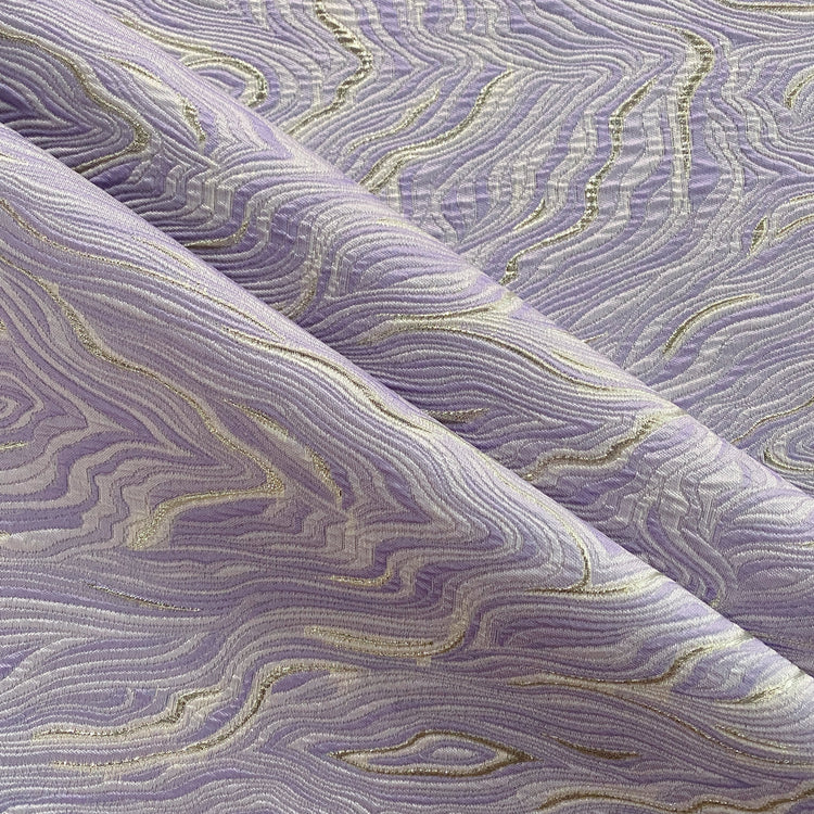 Contour Wave Brocade -  Pale Purple/Silver Metallic
