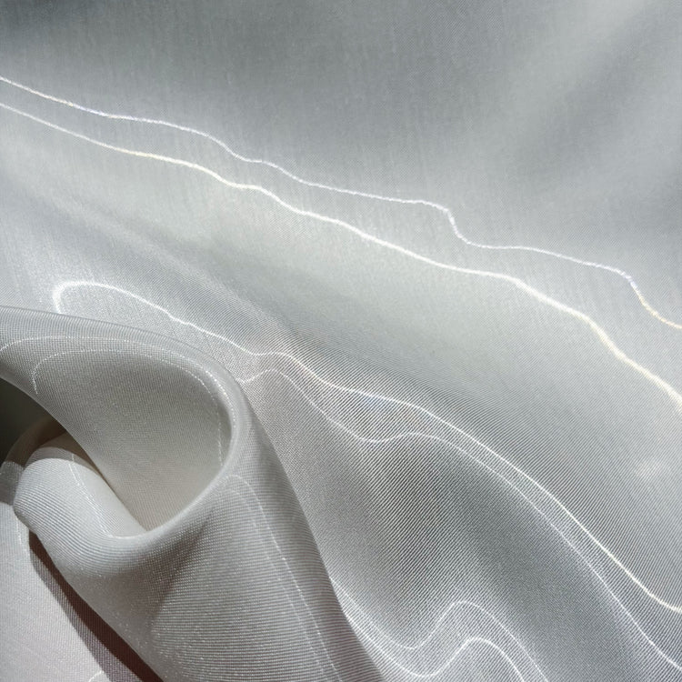Fabric Lab Exclusive - Satin Backed Liquid Shimmer - White