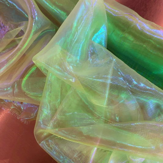 Holographic Organza - Lime