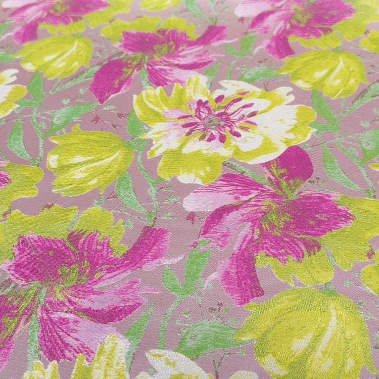 Day Lily & Peony Jacquard - Pink/Pale Green