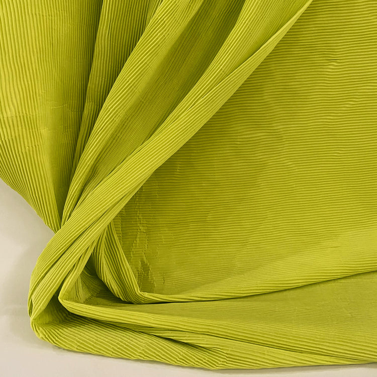 Accordion-Pleated Taffeta - Yellow Green