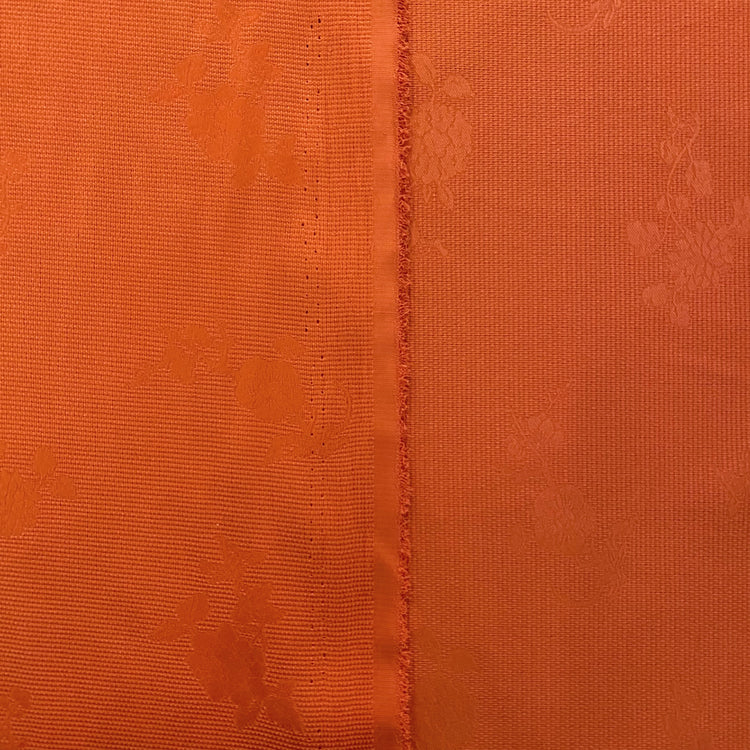 Rose Dobby Motif -  Duck Basket Weave - Orange