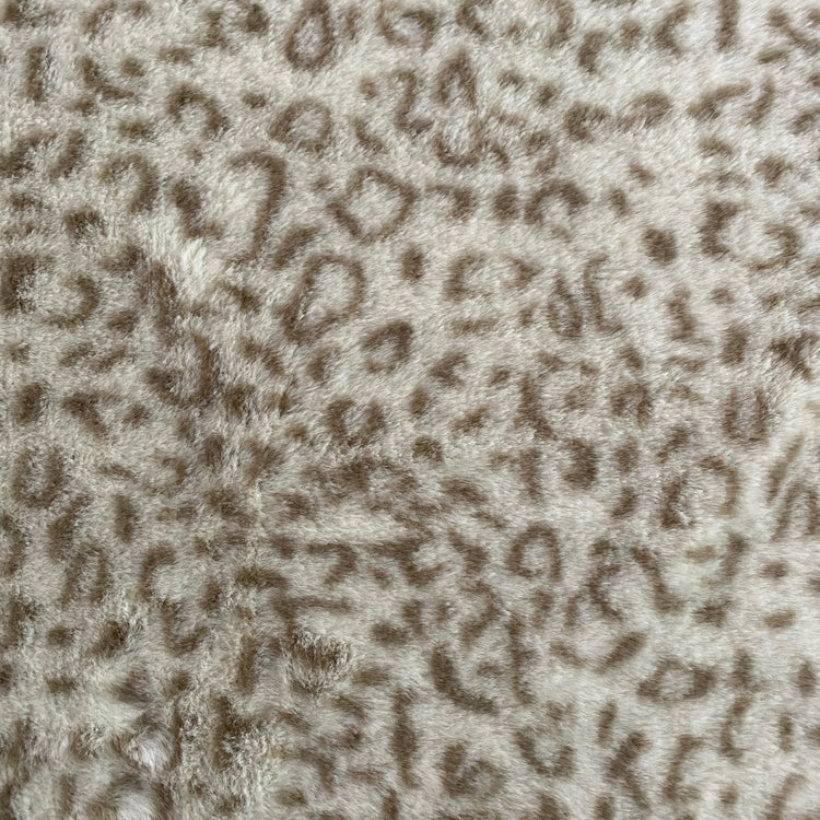 Faux Leopard Fur - Short Pile - White/Olive