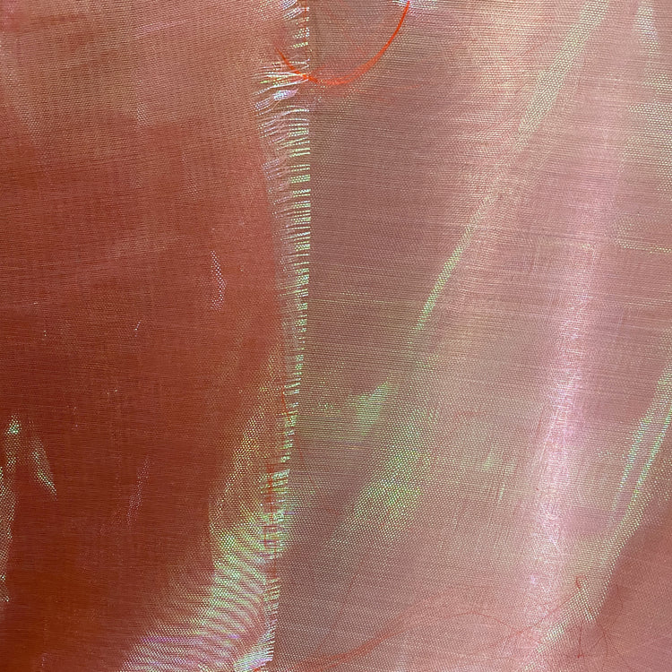 Holographic Organza - Salmon Red / Iridsecent