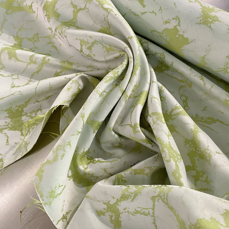 Abstract Marble Jacquard - Lawn Green / Pale Silver