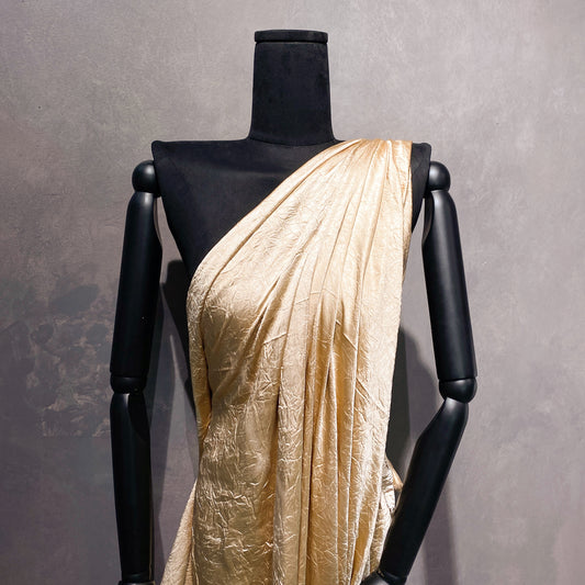 Creased Stretch Satin - Moccasin