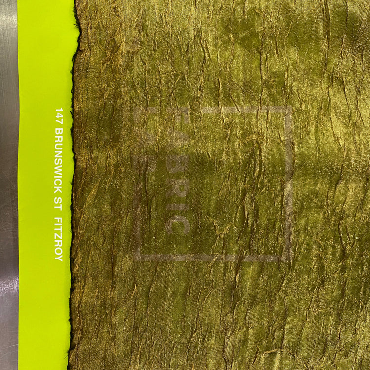 Metallic Creased Shot Organza - Gold / Bronze