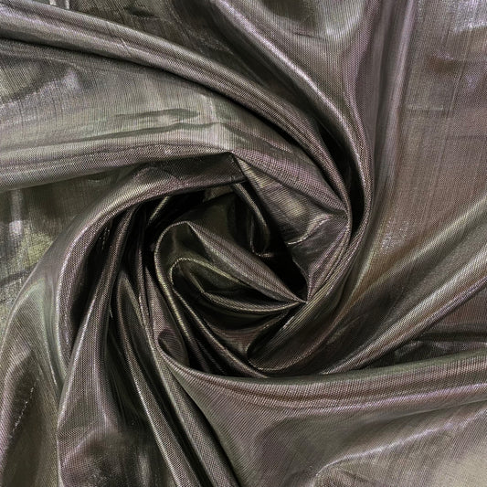 Shot Silk Lurex Lamé - Silver / Black