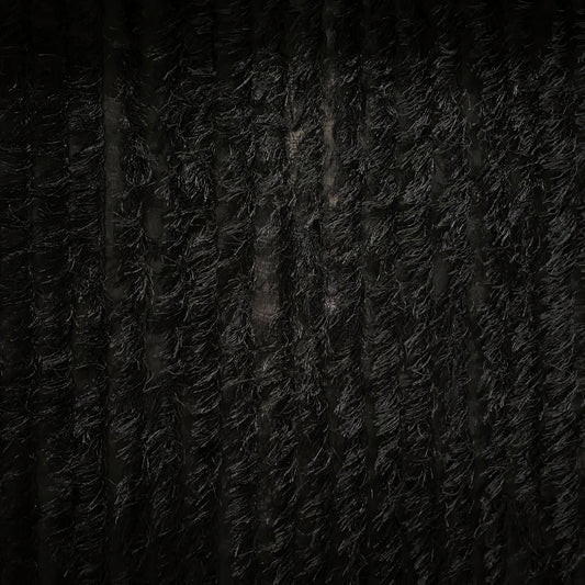 Appliqué Fringe Stripe Chiffon - Black