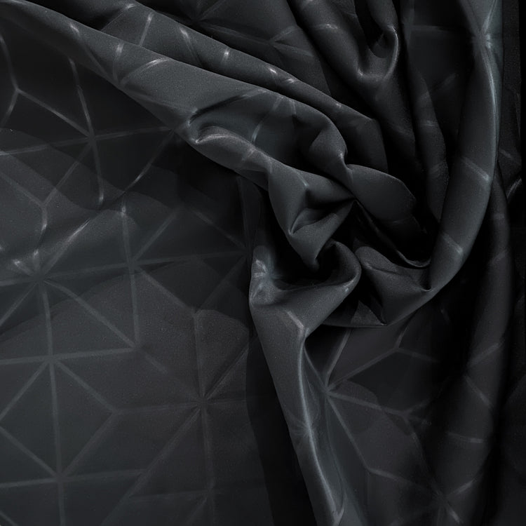Embossed Geometric Double Knit - Black