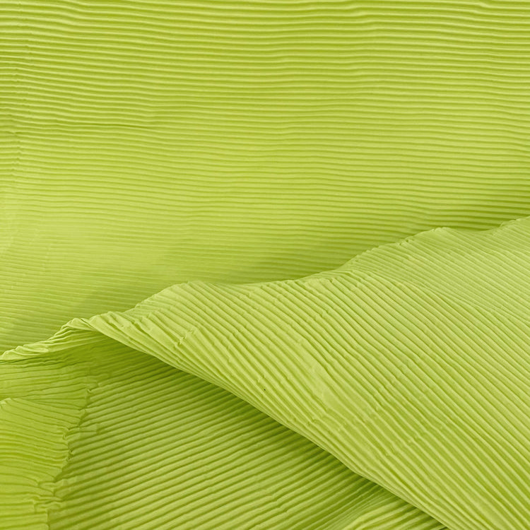 Accordion-Pleated Taffeta - Lime Green