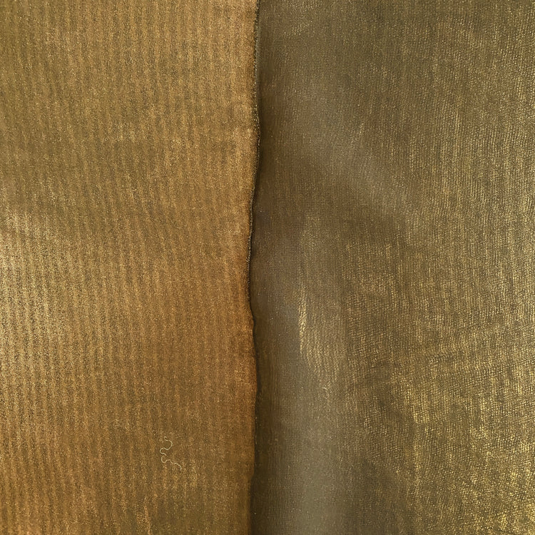 Moiré Stripe Metallic Chiffon - Gold/Black