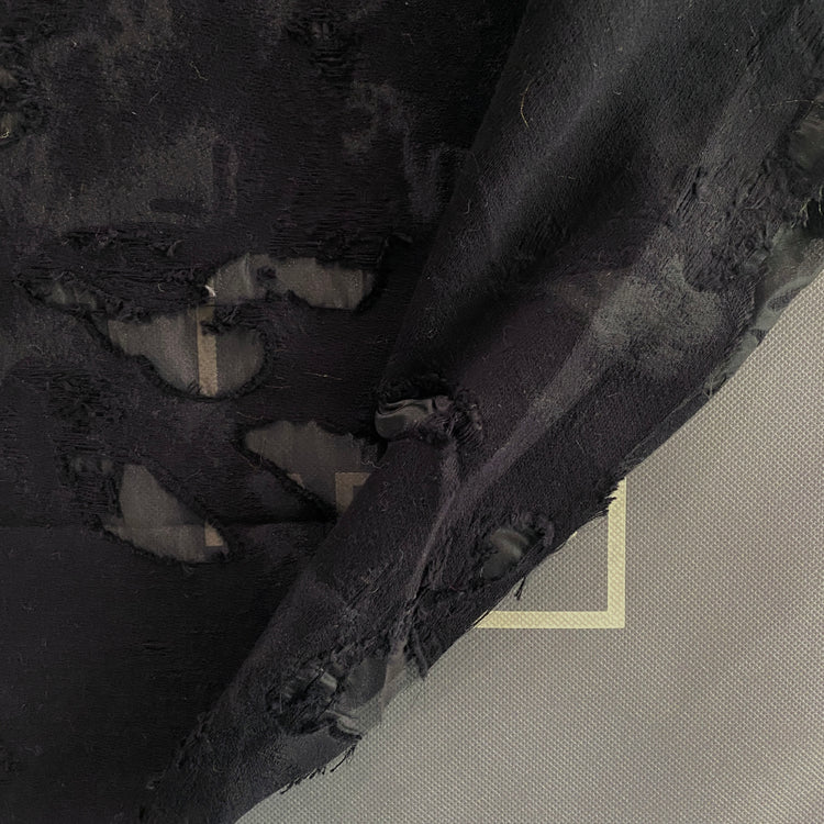 Distressed Coupé Organza Twill - Black