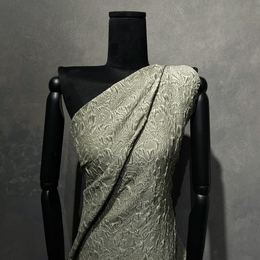 Baked Earth Cloqué Matelassé - Sage / Charcoal