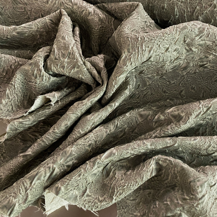 Baked Earth Cloqué Matelassé - Sage / Charcoal