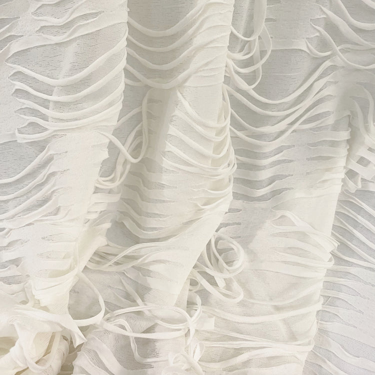 Grunge Slashed Double Knit - White