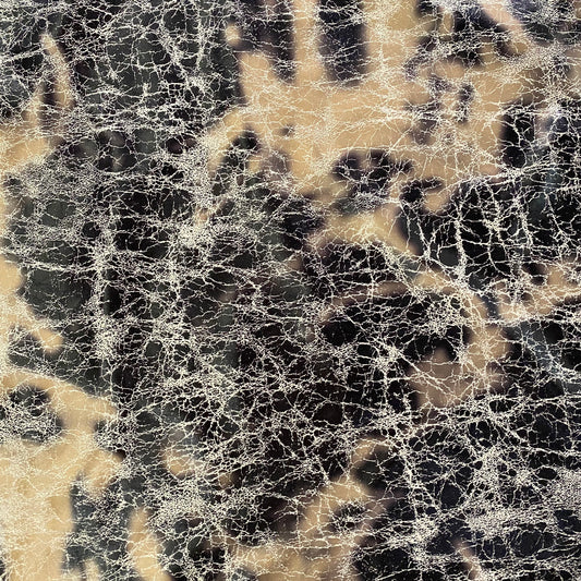 Bleach Spot Crackle PVC Coated Jersey - Black / Moccasin / Cornsilk