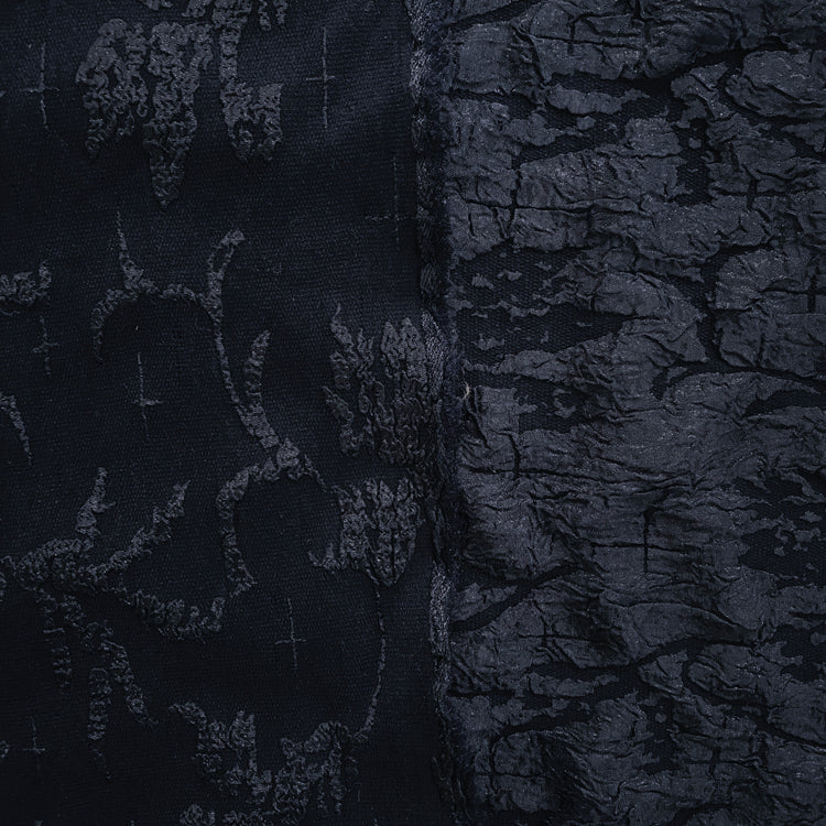Crinkle Textured Cloqué - Navy / Midnight Blue